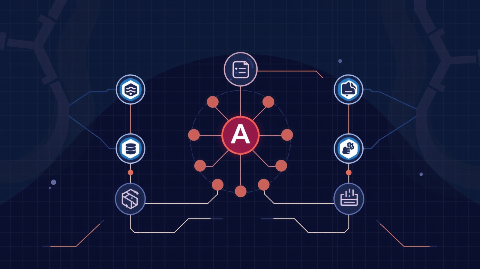 Abstract technical illustration for AI Agents in Observability Workflows