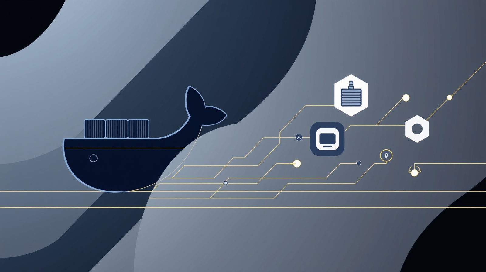 Abstract technical illustration for Docker OIDC Integration for GitHub Actions