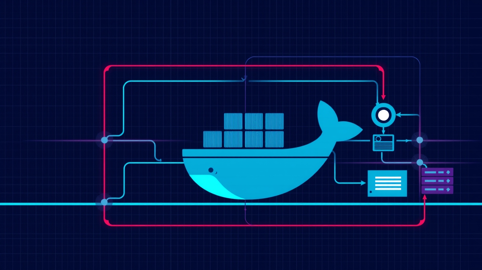 Abstract technical illustration for Docker VMM Public Beta: Operational Changes and Implications