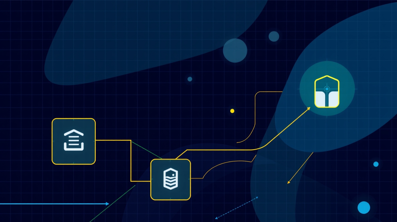 Abstract technical illustration for IAM Role Support in Amazon GameLift Streams