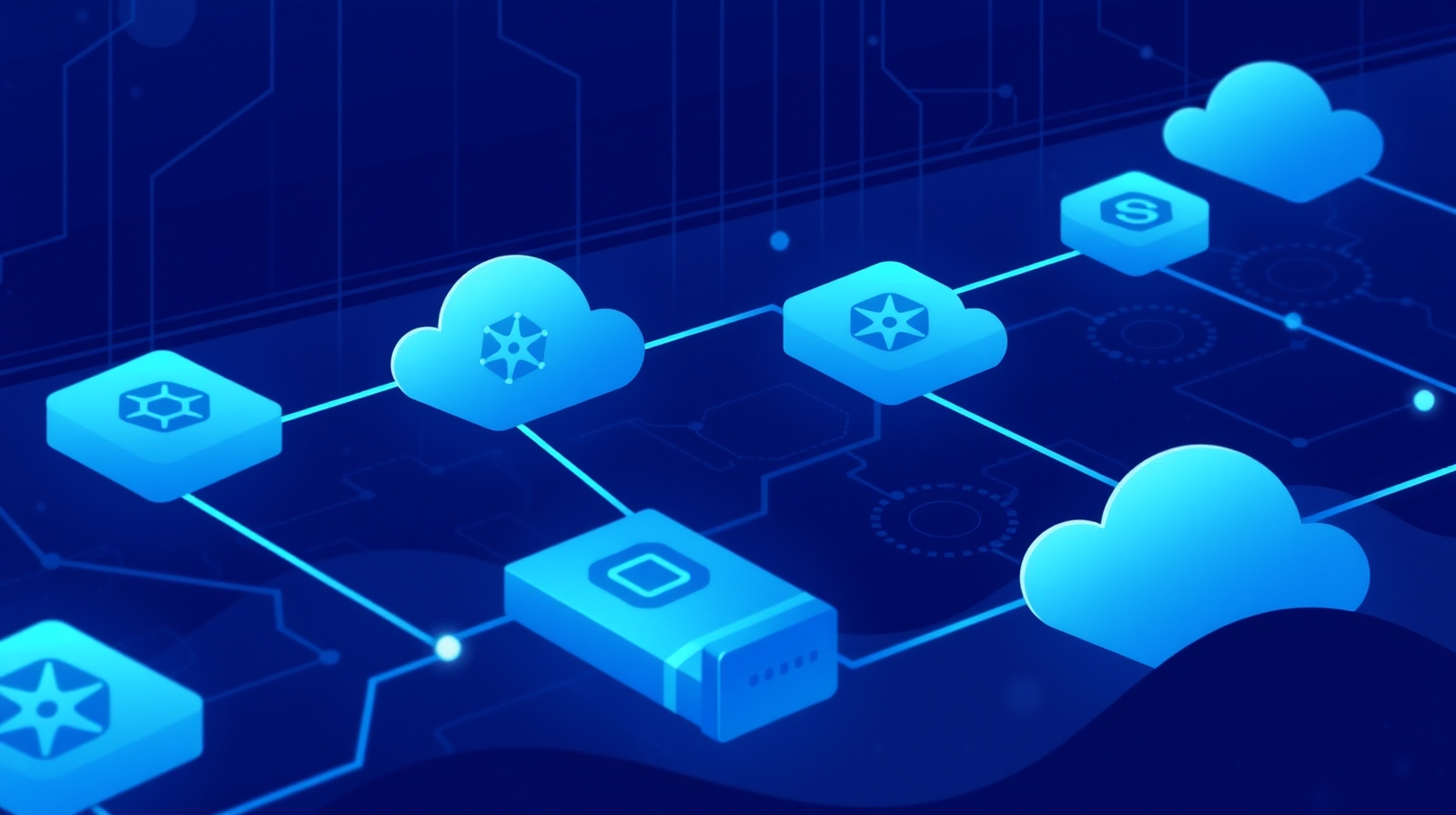 Abstract technical illustration for Kubernetes 1.34 Dynamic Resource Allocation GA
