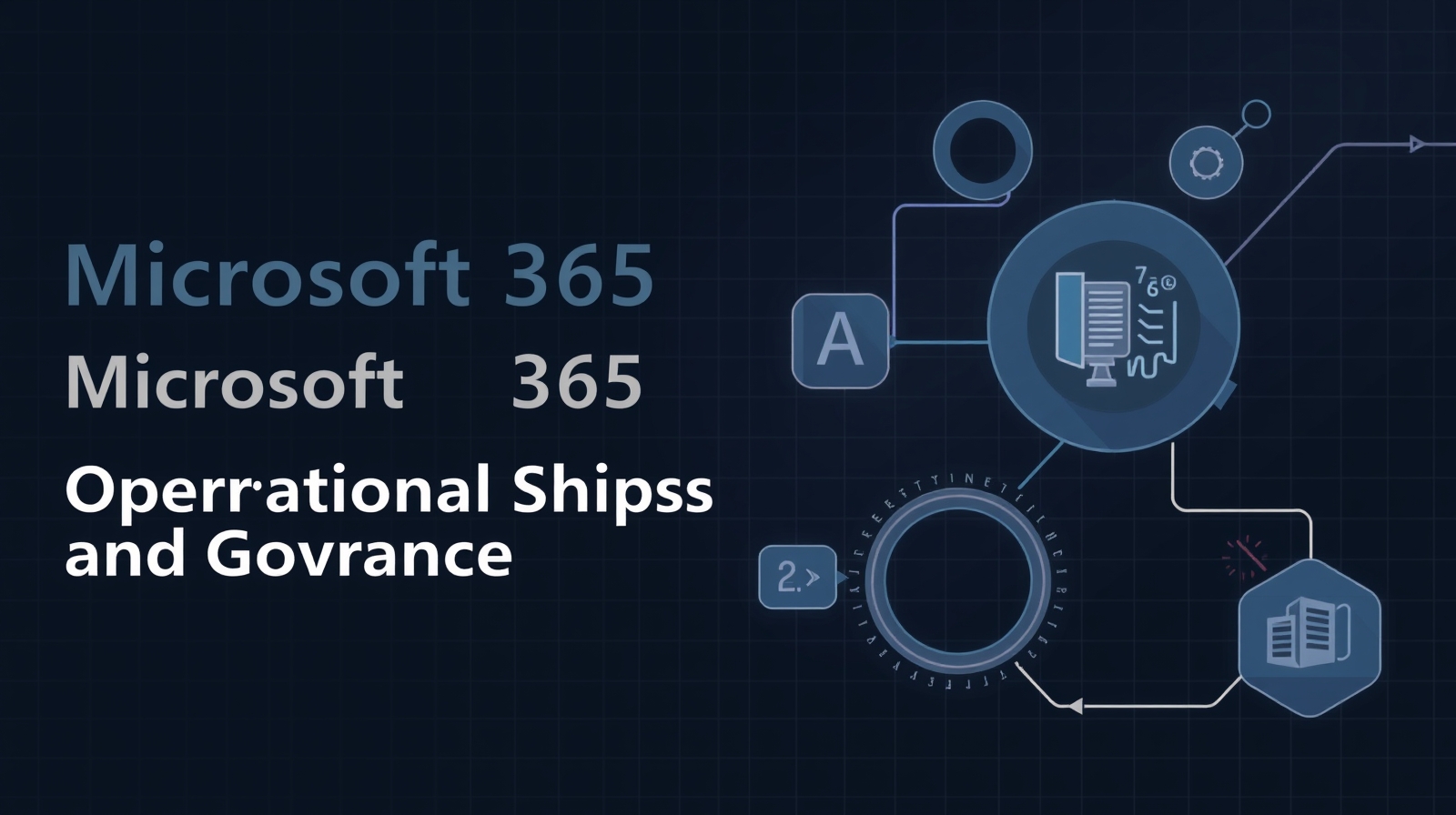 Abstract technical illustration for Microsoft 365 Copilot in Excel: Operational Shifts and Governance