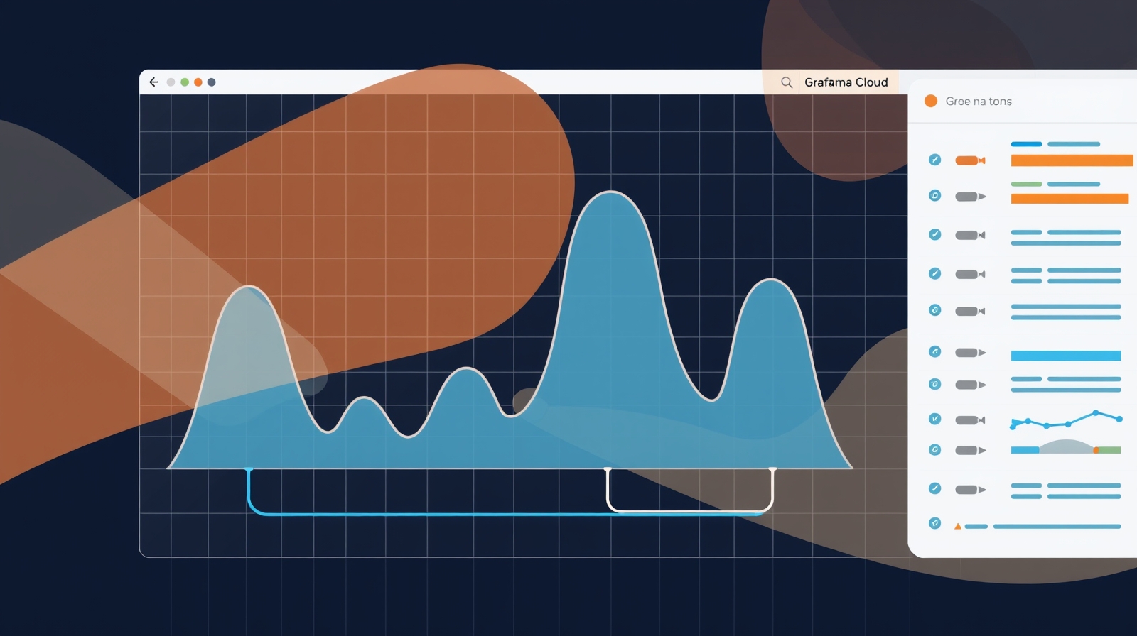 Abstract technical illustration for Unified Observability with Grafana Cloud